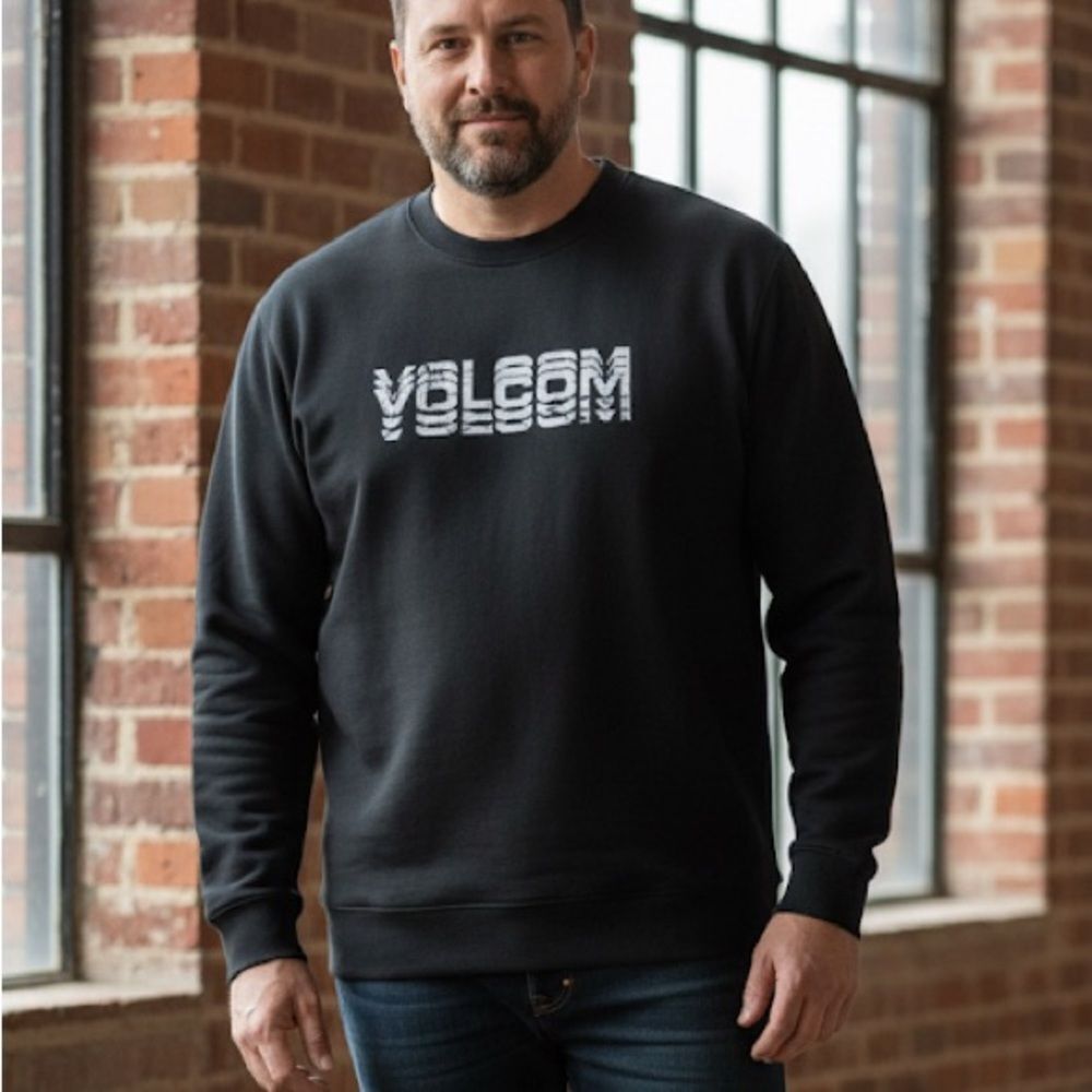 Volcom NWT Cement Crew Sweatshirt Washed Black Heather